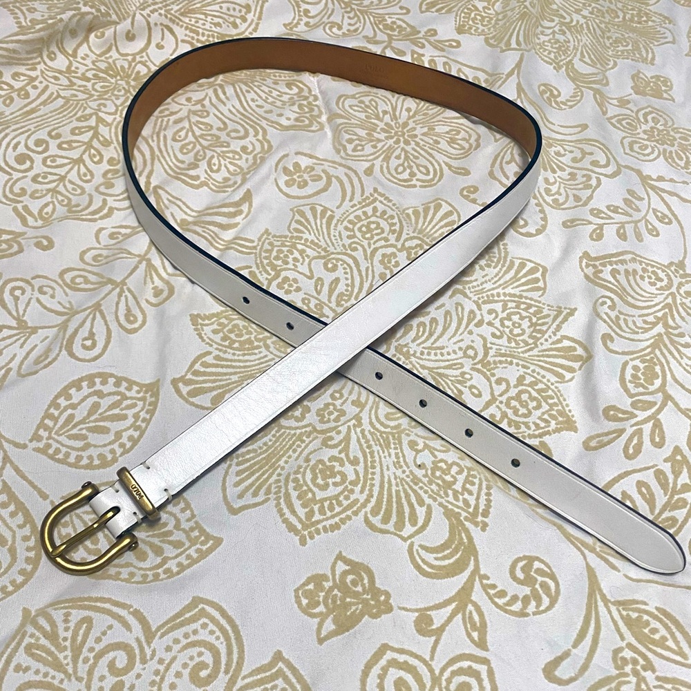 Polo Ralph Lauren - White Leather Belt in size M